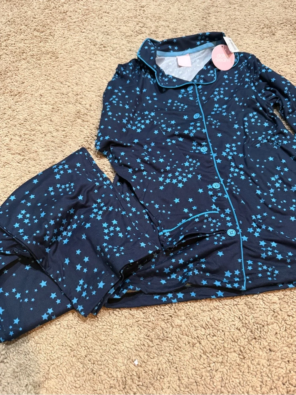 Blue Star Print Pajama Set